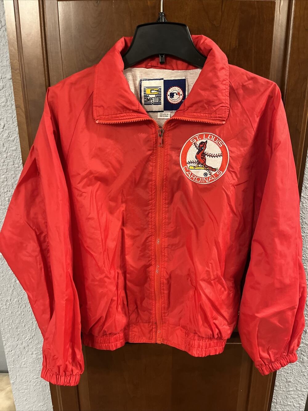 St Louis Cardinals MLB Red Full Zip Windbreaker Jacket Youth Large Women’s Small